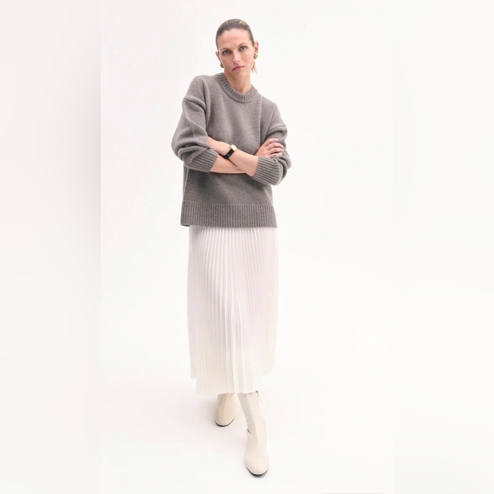 NWT Co Essentials Pleated Skirt in White